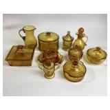 Amber Depression Glassware Collection