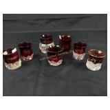 (7) Ruby Flash Souvenir Glass Grouping