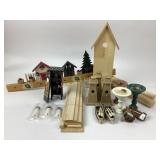 Lot of Miniature Accessories and Wood Craft Suppli