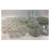 Vintage pressed glass dining set with decanter