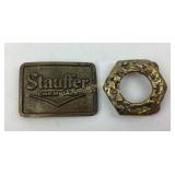 Stauffer Chemicals belt buckles and other