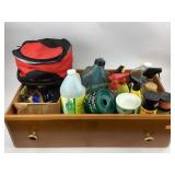 Car cleaning and pest control supplies with barbec