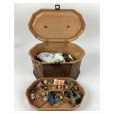 Vintage sewing box with supplies