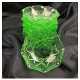 Uranium glass dessert bowls, chipped