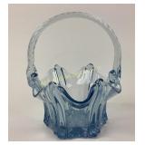 Fenton Ice Blue Art Glass Basket