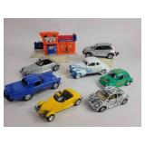 Die-cast toy cars and mini building set