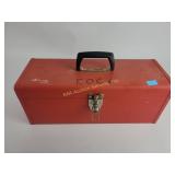 Kennedy red steel toolbox, towing lights, hitch ri