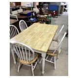Farm Style Wood Dining Table with 4 Chairs and Cus