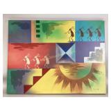 Signed James Eagles Native American style painting