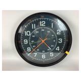 Round wall clock with 24-hour dial