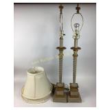 Pair of decorative table lamps with shades