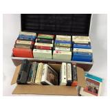 Collection of 8-Track Tapes with Carrying Case