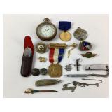 French Paris 1873 Pocket Watch and Sterling Cross