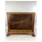 Wooden liquor cabinet with hinged top