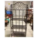 Wrought Iron Four-Tier Ornate Shelving Unit