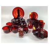 Ruby Red Glassware Assorted Pieces