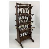 Mid-Century Modern Wooden Crisscross Magazine Rack