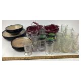 Ceramic Bowls, Mugs and Clear Glassware