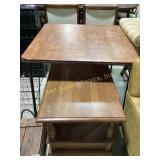 Wooden card table and end table set