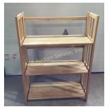 Folding wooden 4-tier shelf unit