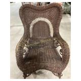 Brown Wicker Rocking Chair