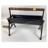 Cast Iron Fireplace Newspaper Log Roller with Wood