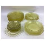 Yellow Depression Glass Dinnerware 24pc