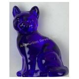 Fenton Blue Glass Cat Figurine
