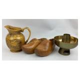 Asian Hot Pot, Wooden Clogs, and Eagle Pitcher Set