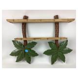 Palm Tree Wall Shelf with Leaves