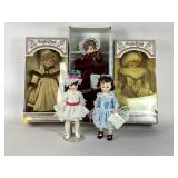 Porcelain dolls with boxes, Alexander and Angelina