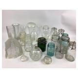 Glass Mason Jars, Holiday Church, Vases, Snowman a