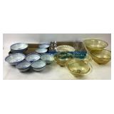 Decorative bowls, glasses, and plate collection