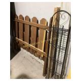 Wood headboard and footboard with metal storage ra