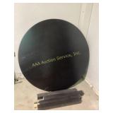 45" black round table with disassembled supports
