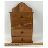 Wooden hanging rack with drawers