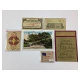 Ephemera Including Postcard, Tax Receipts, and Tob