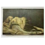 Oil on Canvas Nude Painting, Signed Allen Lower