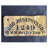 Brass store sign stencil by Hugo Josephy & Son