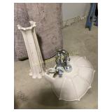 Pedestal sink with faucet hardware