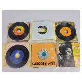 Assorted 45 RPM Vinyl Records with Sleeves, Queen,