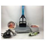 Sony CD Radio, Garden Tools, Plates, and Kitchen A