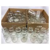 Collection of clear glass jars