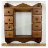 Wooden spice rack with 8 drawers