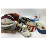 Collection of promotional and novelty hats