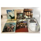 12 Vinyl Records with Three Dog Night Poster