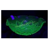 Green Uranium Glass Bowl