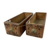 Sewing machine drawers with leaf design