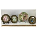 Oval framed paper flower pictures, hummingbird