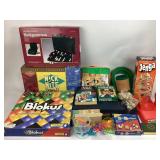Games; nick at nite, blokus, Jenga, back gammon,